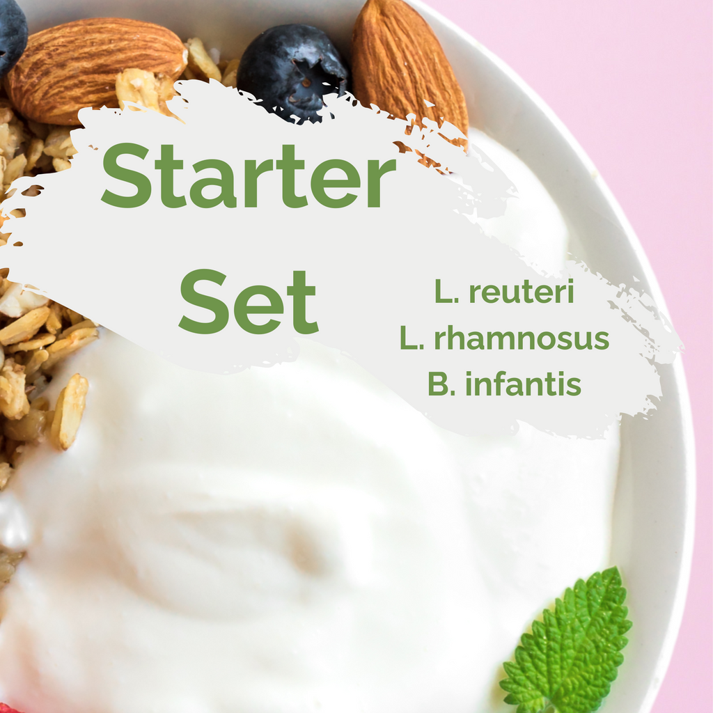 Startovací sada „Happy Gut“ | Jogurt L. reuteri, L. rhamnosus, B. infantis